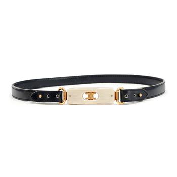 714. CÉLINE, a blue leather belt.