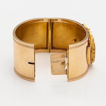 Armband, 18K guld, emalj. Olof Robert Lundgren, Åbo 1859 eller 1874.