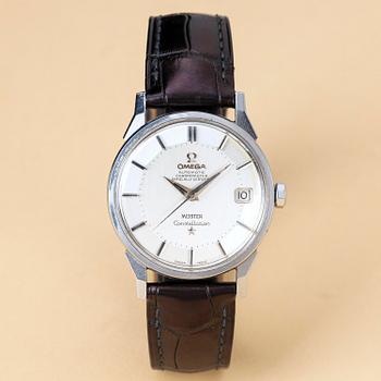 1098. Omega, Constellation, Calendar, "Meister", "Pie-Pan", "Double signed", ca 1966.