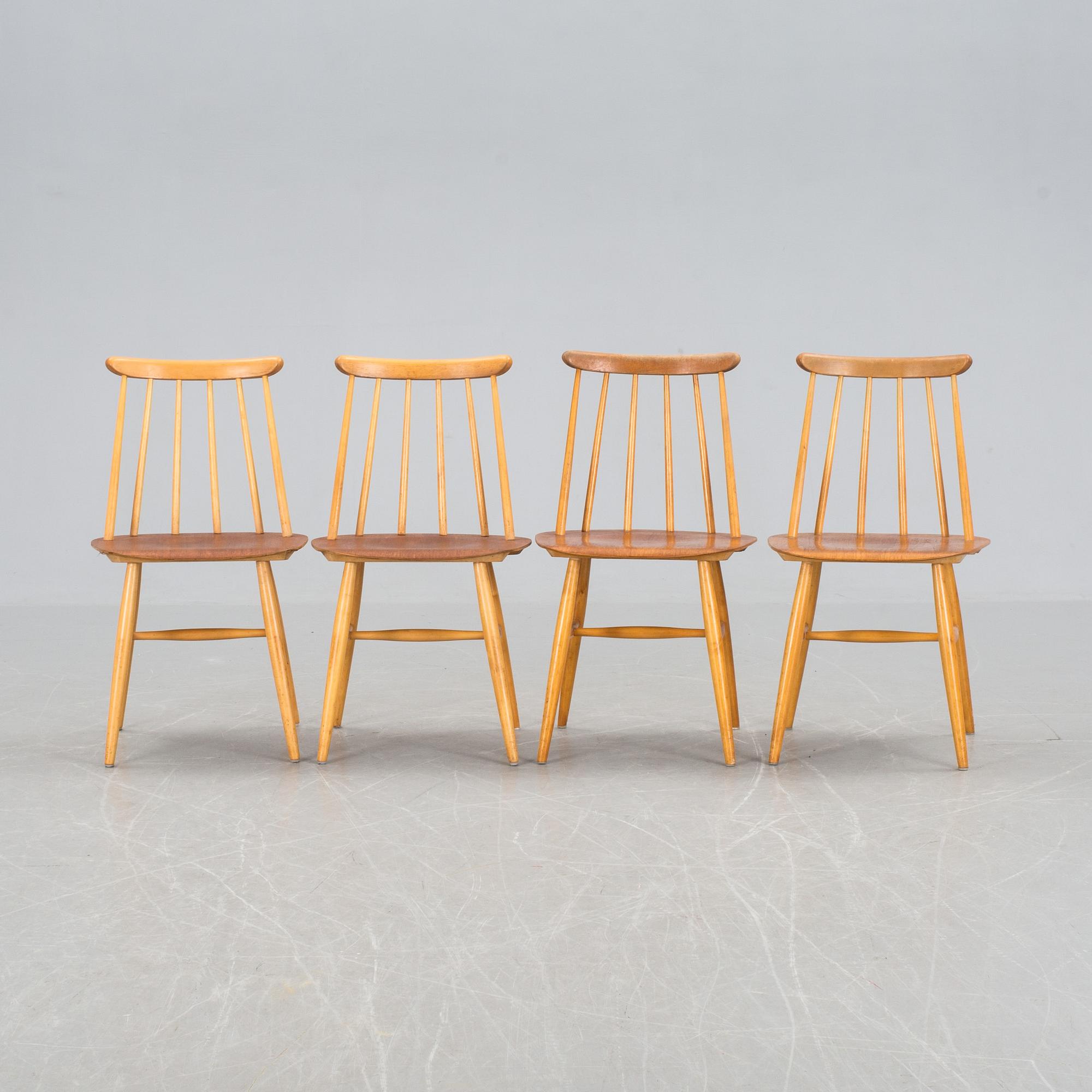 PINNSTOLAR 4 st, "Fanett", Tapiovaara, Edsby Verken, 1900-talets andra hälft.