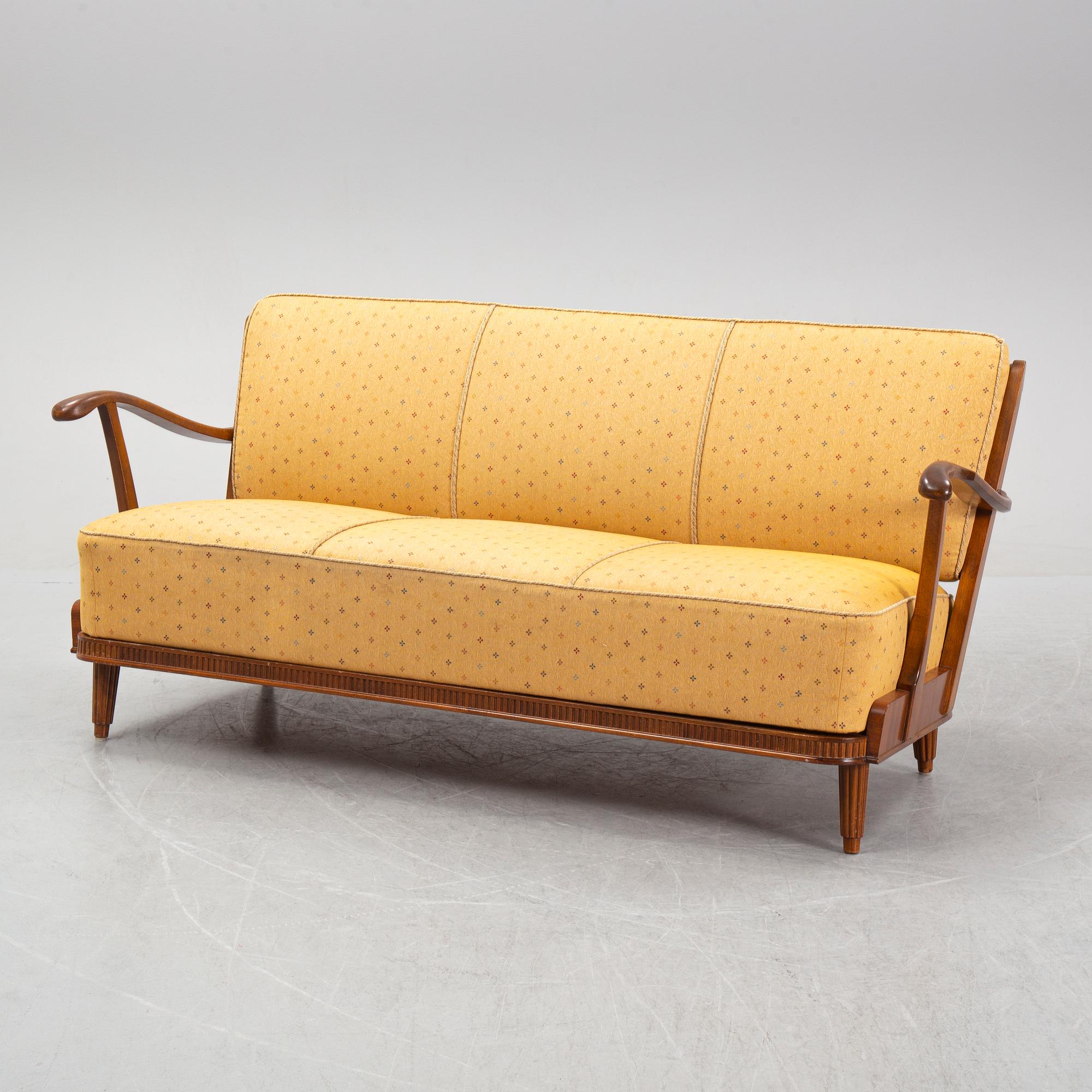Svante Skogh, soffa, Swedish Modern, Förenades möbler, Linköping, 1940-tal.