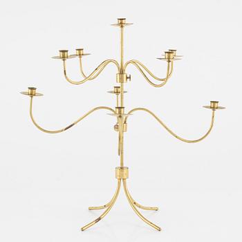 A Swedish brass candelabrum, second half of the 20th Century.