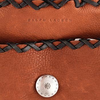 RALP LAUREN, a darkbrown lamb skin handbag.