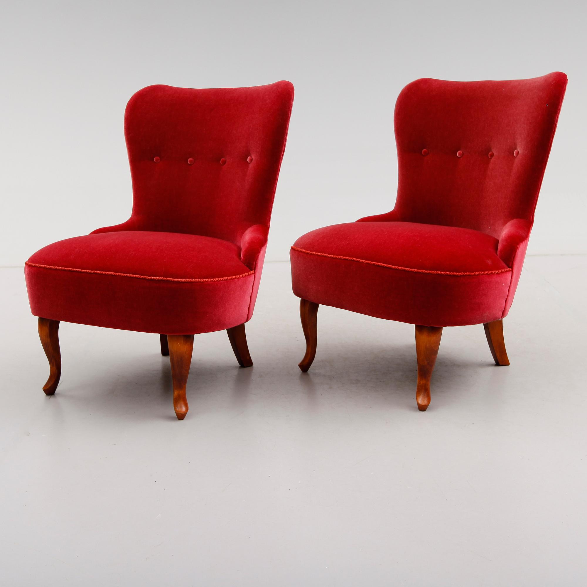 FÅTÖLJER, 1 par, 1900-talets andra hälft.