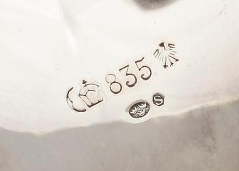 KAFFESERVIS, 3 delar, silver, Tyskland, svenska importstämplar. Vikt ca 1115 gram.