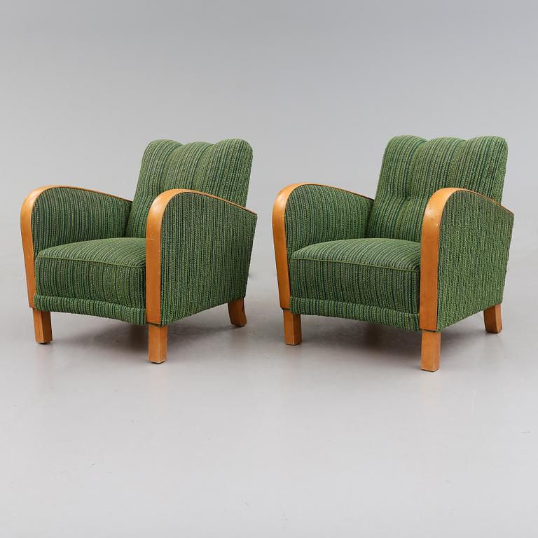 FÅTÖLJER, 1 par, 1900-talets första hälft.