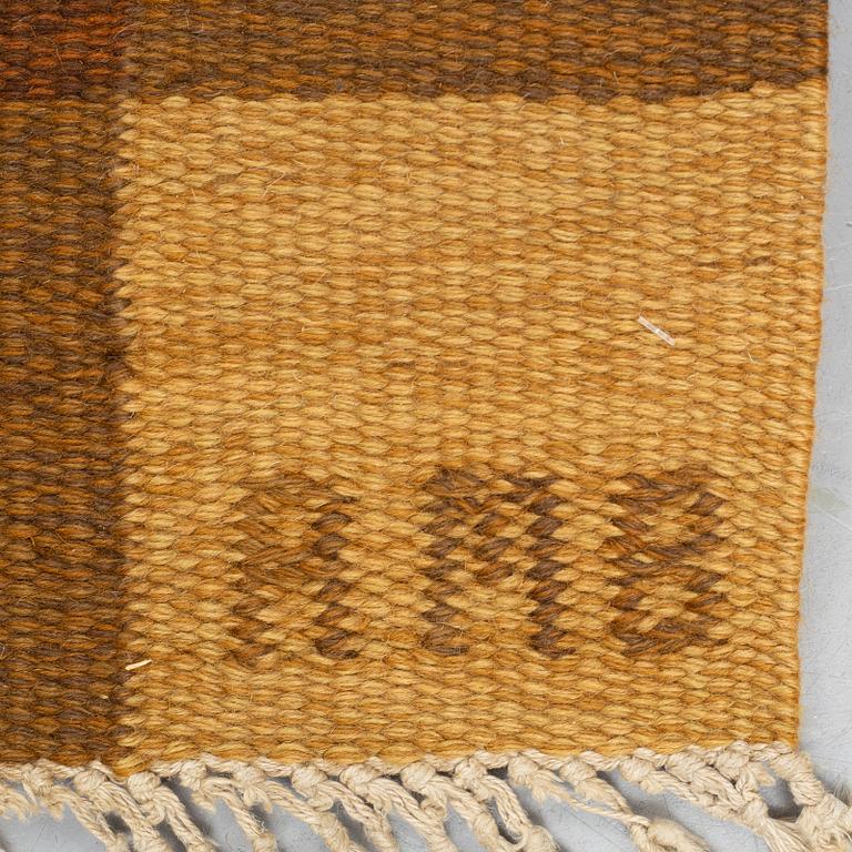 Anne-Marie Boberg, a carpet, flat weave, ca 201 x 134 cm, signed AMB.