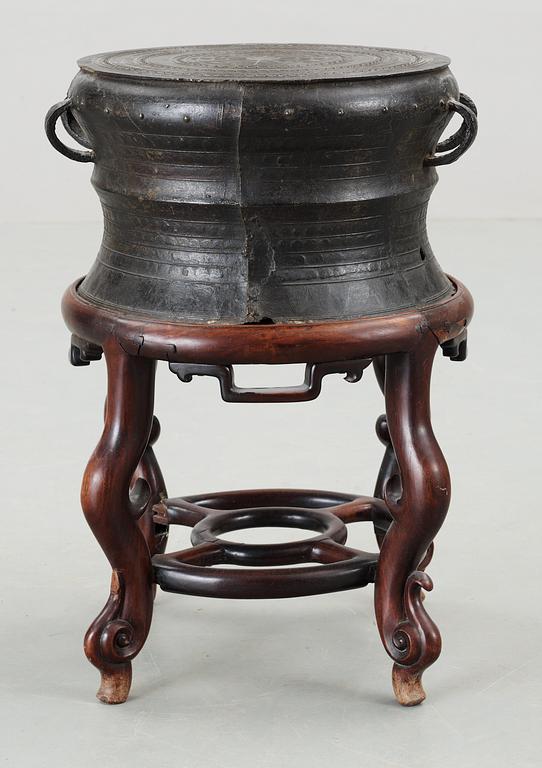 A bronze drum, Myanmar, presumably 17/18th Century.