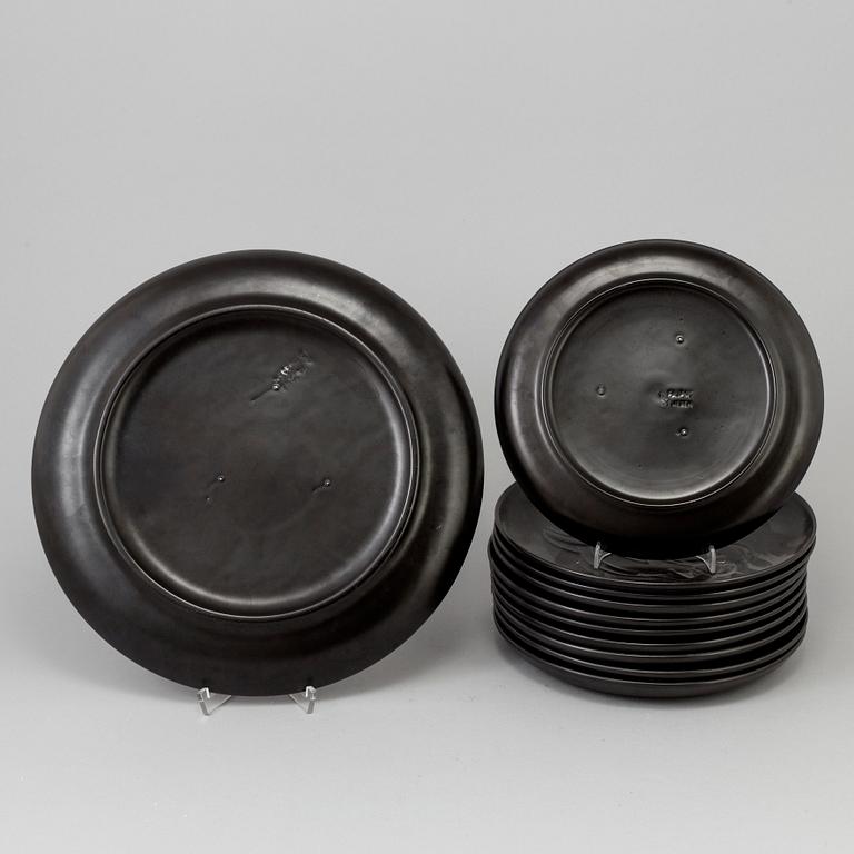 a set of 11 pieces , ceramics, by bo Fajans, second half of the 20th century.