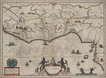 Johannes/Jean Blaeu, map, copper engraving. Guinea.