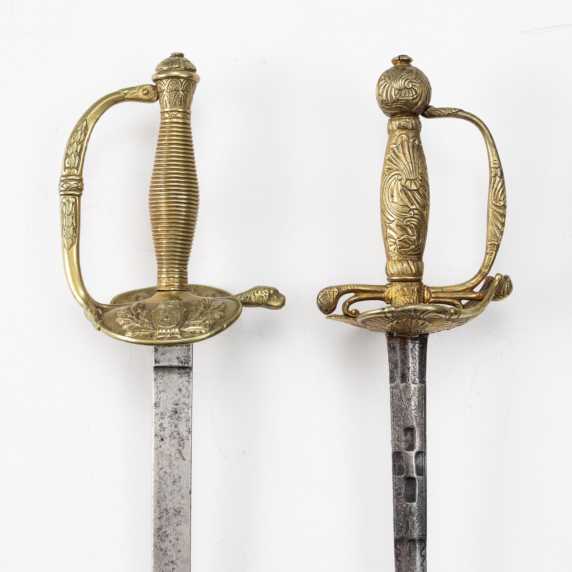 Värjor, 2 st. 17/1800-tal.