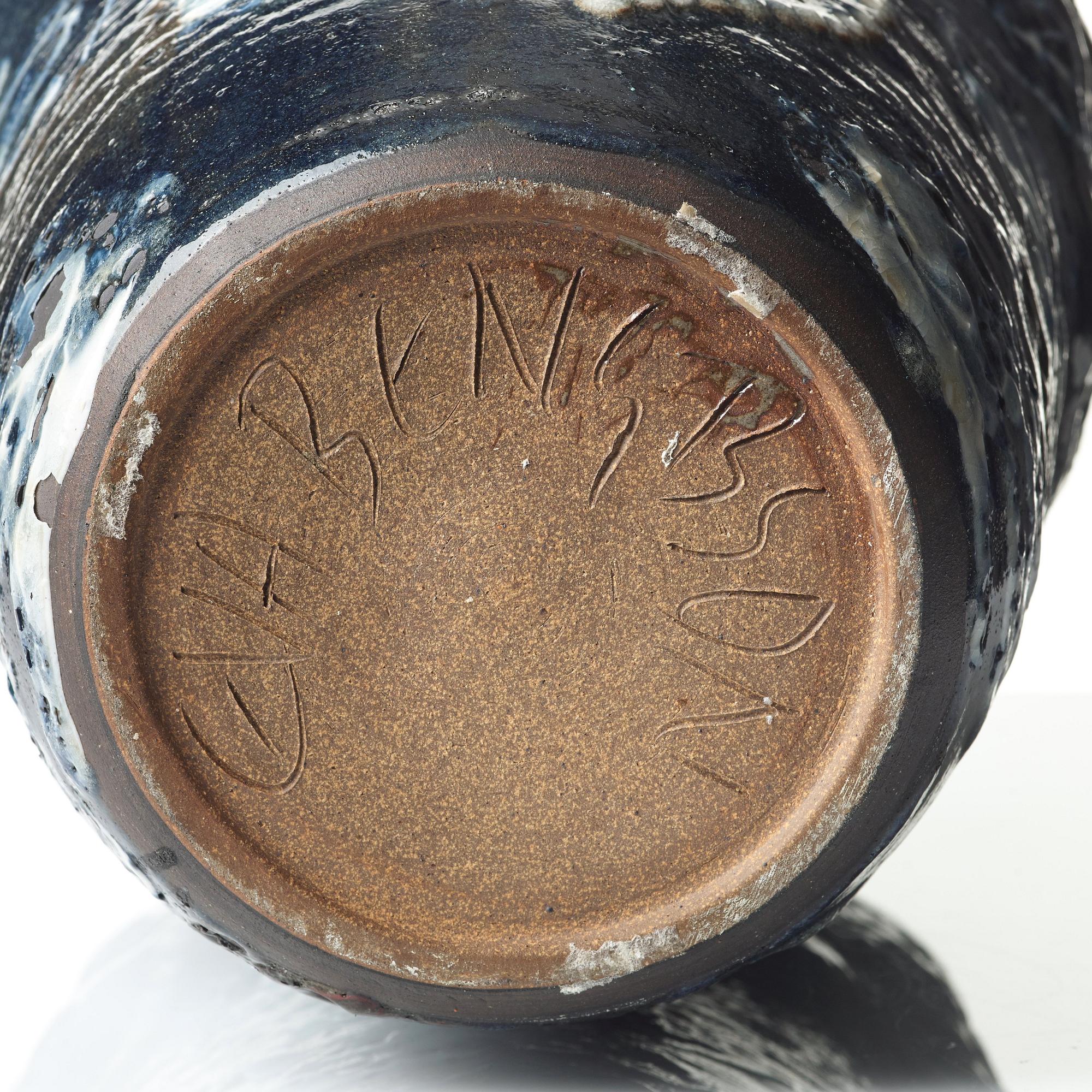 Eva Bengtsson, a stoneware floor vase, Frillesås, Sweden.