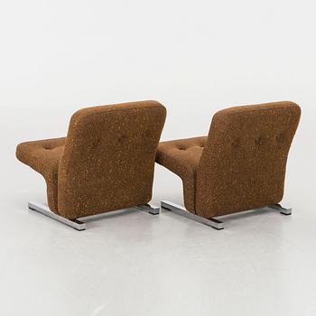 A pair of easy chairs 1970's.