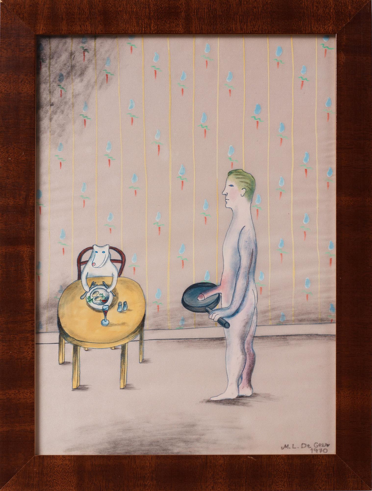 Marie-Louise Ekman, "En man som lagar mat" ("En hund som äter").