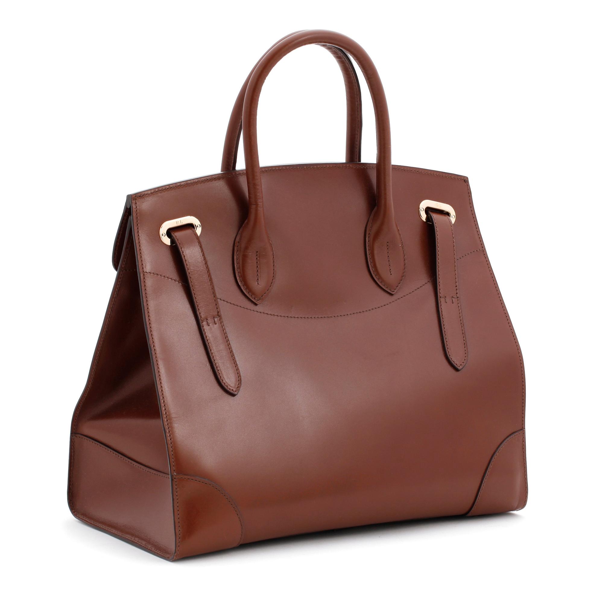RALPH LAUREN, a brown leather handbag, "Ricky bag".