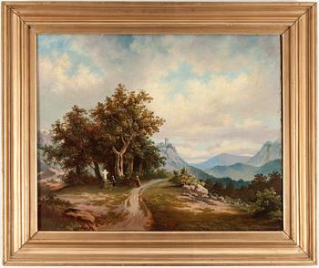 OKÄND KONSTNÄR 1800-TAL , olja på duk, sign E. Dahlberg och daterad -69.