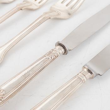 Silver cutlery, 99 pieces, of which 19 pieces are silver plate, Stockholm, 18th/19th century.