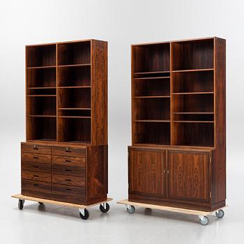 A pair of rosewood bookcases, Denmark, 1960s/70s.