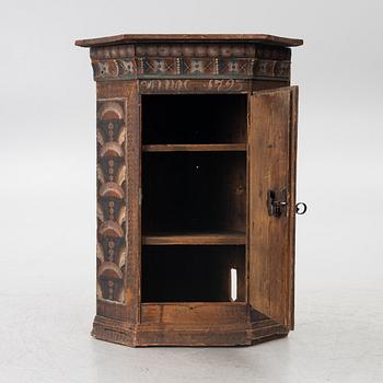 Corner cabinet, folk art, dated 1795.