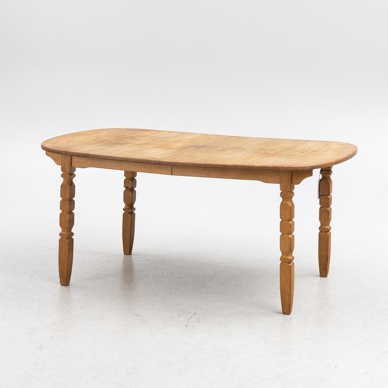 An oak dining table, C.J. Rosengaarden, 1960's.