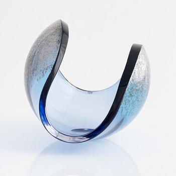 Lena Bergström, a glass sculpture, 'Jorden' from the series 'Planets', Kosta Boda, Sweden.