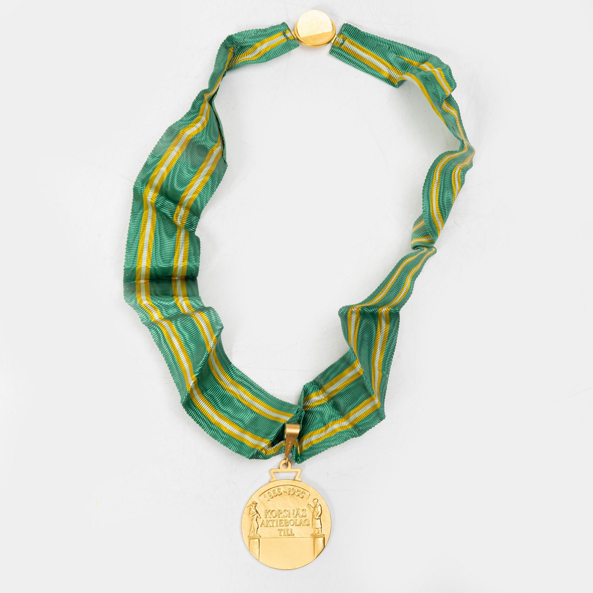 An 18K gold medal, Sporrong, Stockholm 1958.