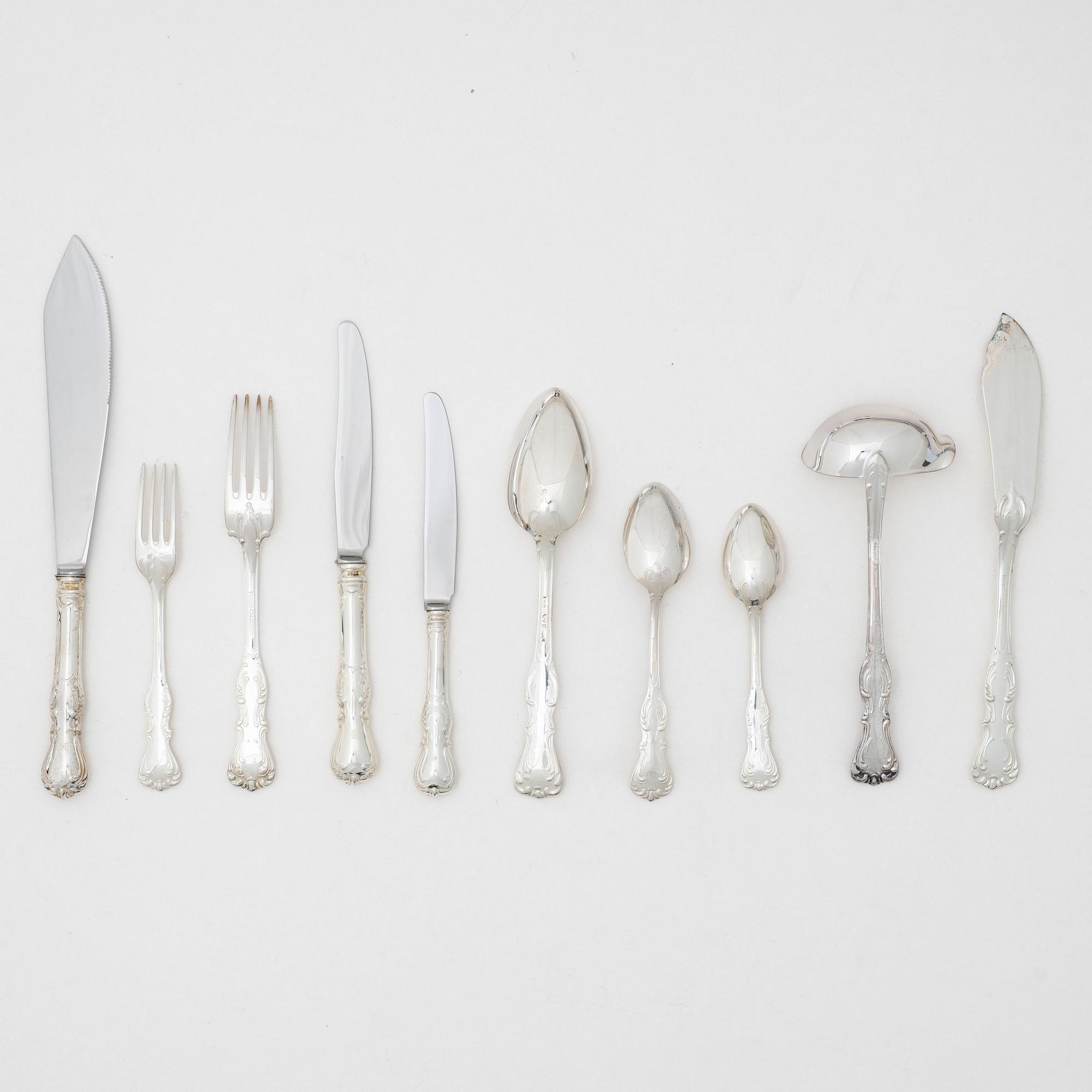 A Swedish silver cutlery set, model Prince Albert, GAB, Eskilstuna, some 1982 (98 pieces).