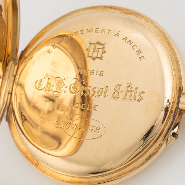 CH. F. Tissot & Fils, pocketwatch, 14K gold, 50,5 mm.