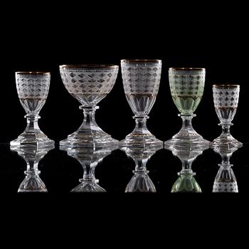 Kosta Boda, A Swedish Kosta 'Odelberg' glass service (58 pieces).