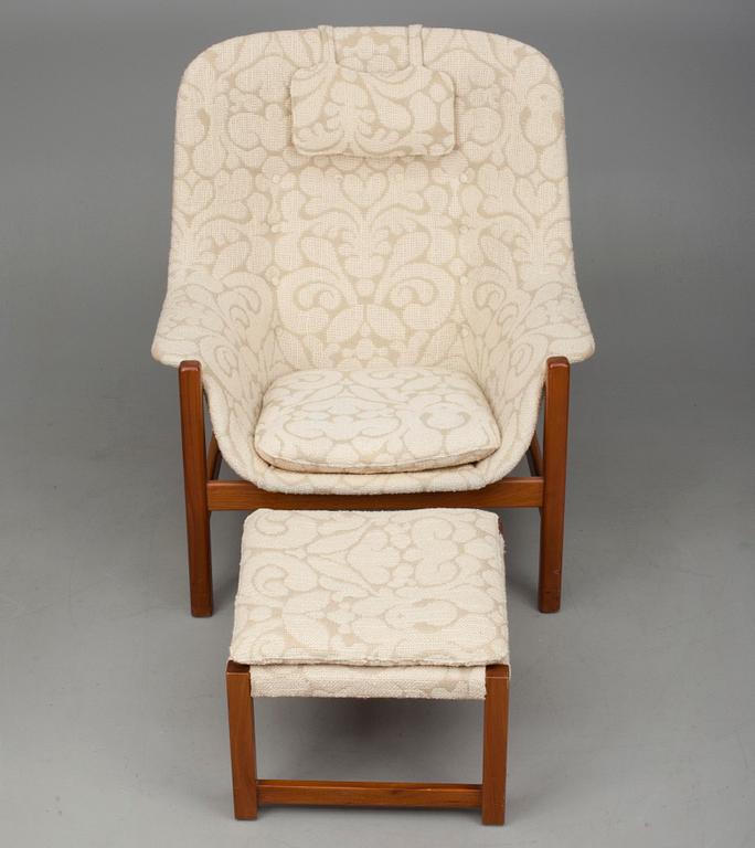 FÅTÖLJ och FOTPALL, Carl Gustaf Hiort af Ornäs, 1950-60-tal.