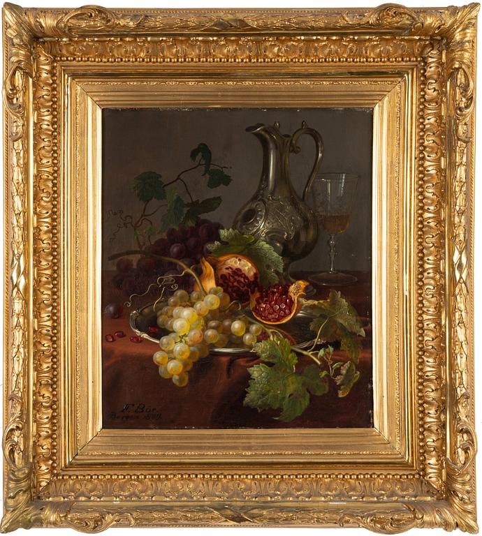 Frants Diderik Böe, oil on canvas, signed and dated Bergen 1869.