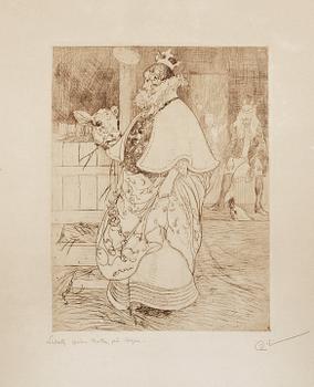 130. Carl Larsson, "Lisbeth and the calf".