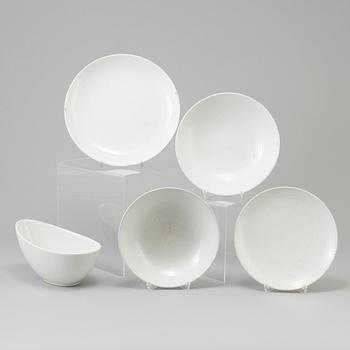 A Swedish Rörstrand 'Blå Eld' part dinner service. Design by Herta Bengtsson. (41 pieces).