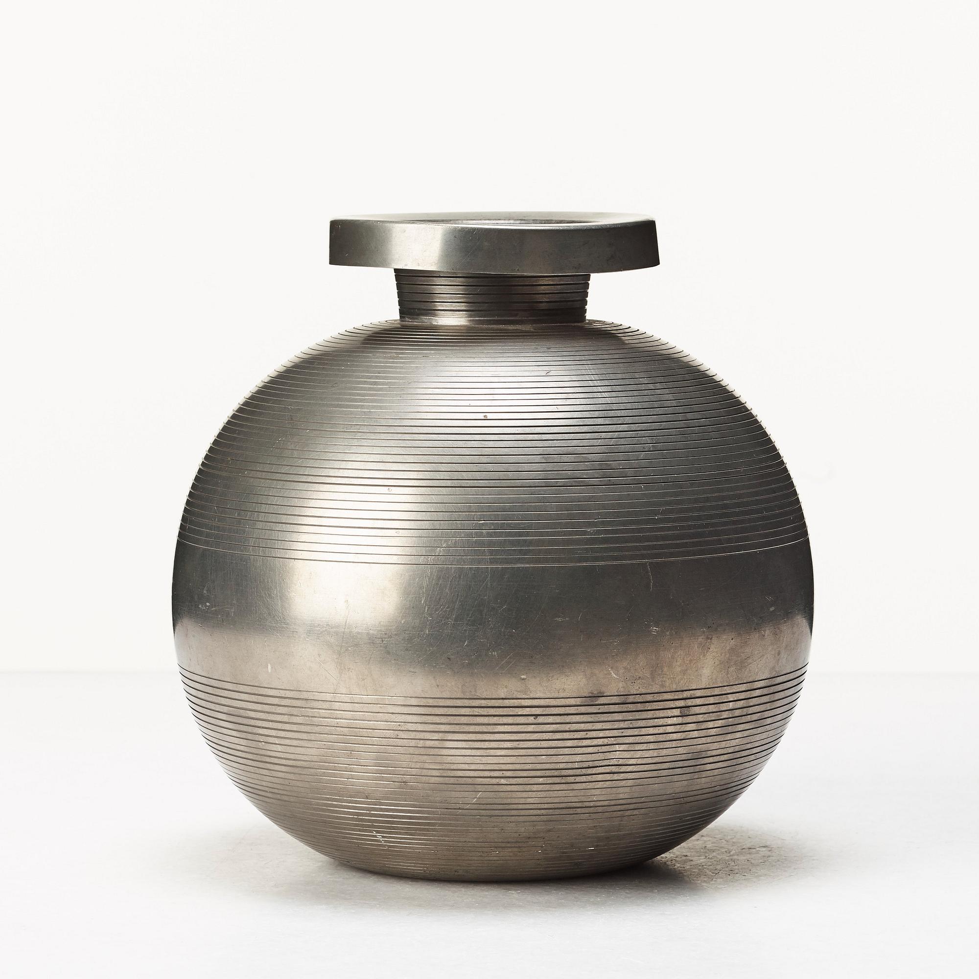 Sylvia Stave, a pewter vase, for CG Hallberg, Stockholm 1932.