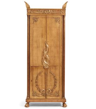 263. Helge Werner, a Swedish Grace gilt and carved writing cabinet, probably 1920s.