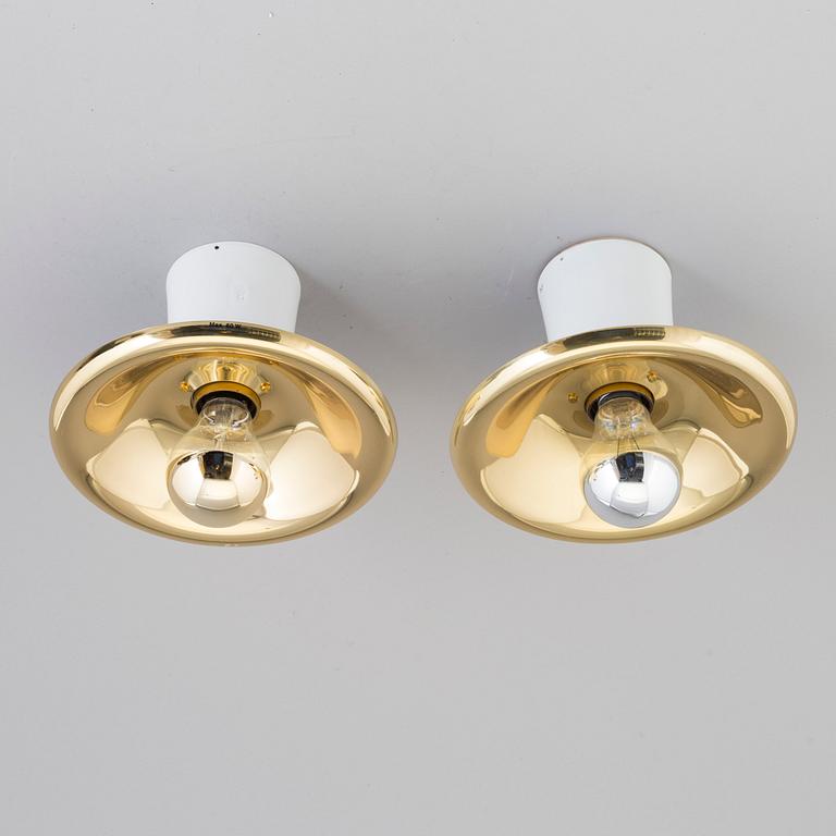 A pair of wall / ceiling lamps, model no 2162, by Josef Frank, Svenskt Tenn, designed the late 1920s.