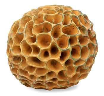 A Hans Hedberg faience sculpture of a sponge, Biot, France.