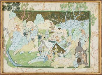 OKÄND KONSTNÄR, gouache på papper, orientalisk, 1900-tal.