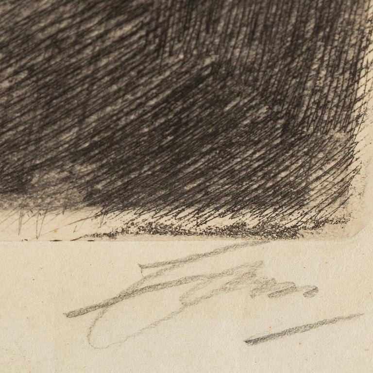 ANDERS ZORN, etching, signed. 1917.