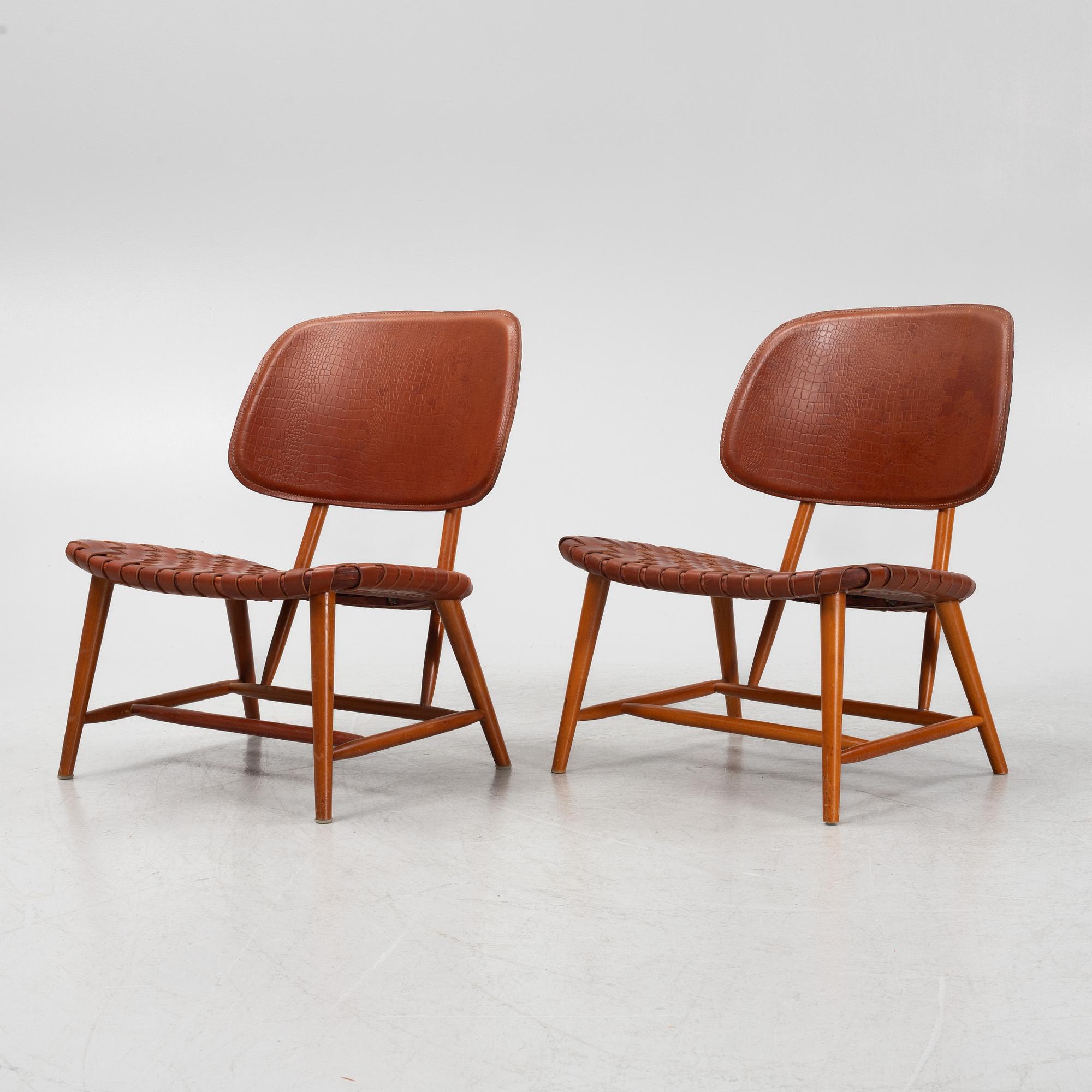 Alf Svensson, fåtöljer ett par, "TeVe", Bra Bohag, Studio Ljungs Industrier 1950-tal.