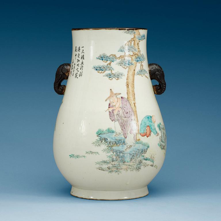 A Chinese famille rose vase, Republic.