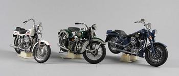 MODELLMOTORCYKLAR, 3 st, Franklin Mint.