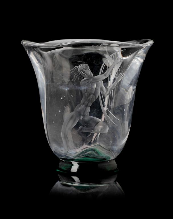 VAS, glas, Vicke Lindstrand, Orrefors. 1934.