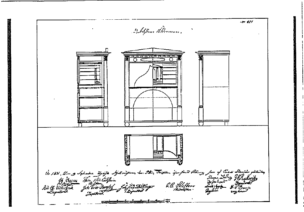 Lars Petter Forssblad's Masterpiece, A mahogany and ormolu-mounted secretaire, Stockholm 1832.