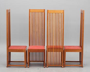 MATSALSMÖBLEMANG, 9 delar, Frank Lloyd Wright, Cassina 1986.