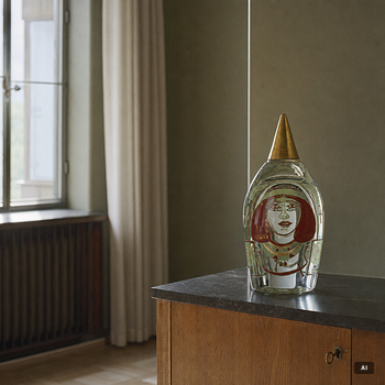 Hanne Dreutler, a glass sculpture "Queen", numbered 30b 5/12, Studio Åhus, Sweden, 1997.