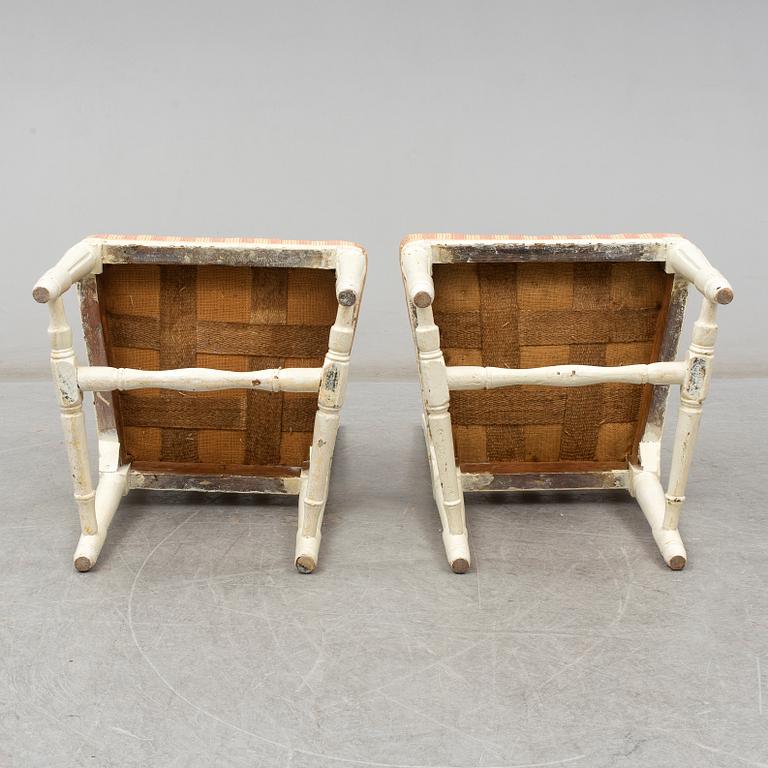 A pair of late 18th century Gustavian chairs.