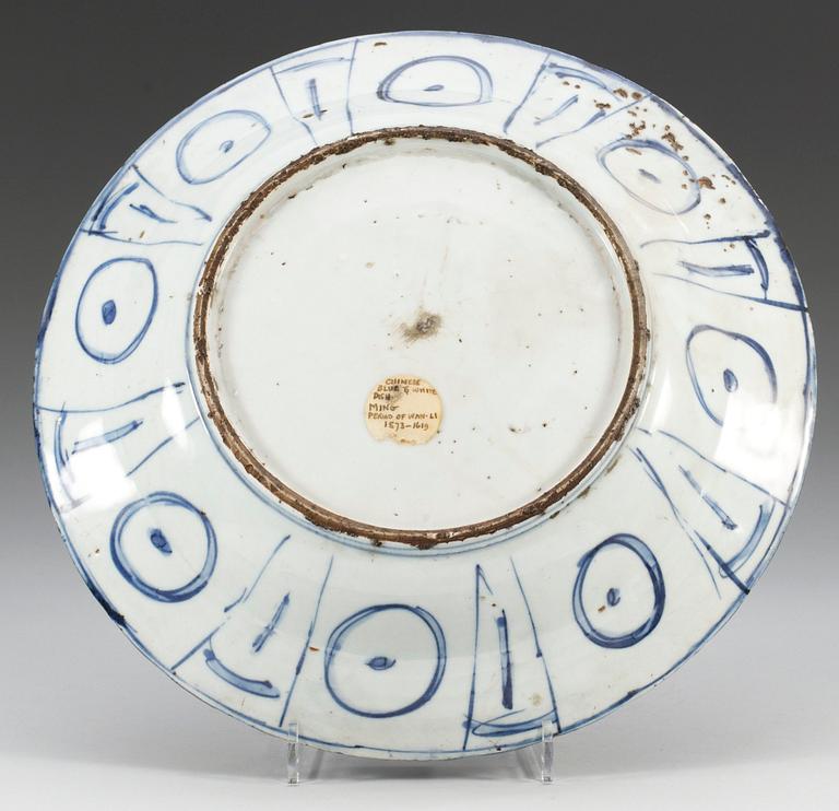 A blue and white charger, Ming dynasty, Wanli (1573-1613).