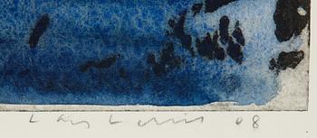 Lars Lerin, wood cut with hand colouring, 2008, signerad Lars Lerin et.