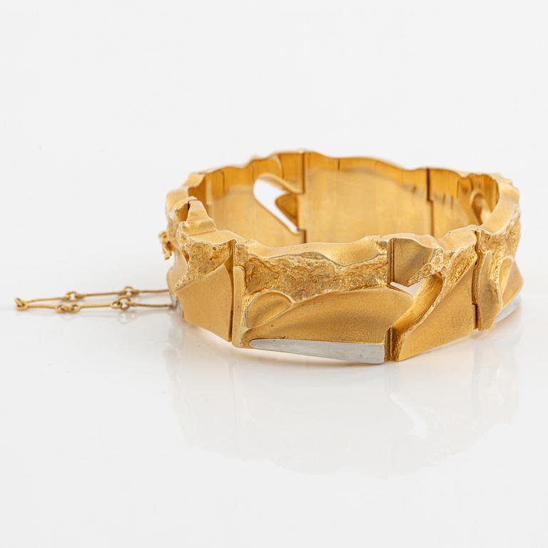 Björn Weckström, bracelet 18K gold and platinum "Narda" for Lapponia, Finland 1992.